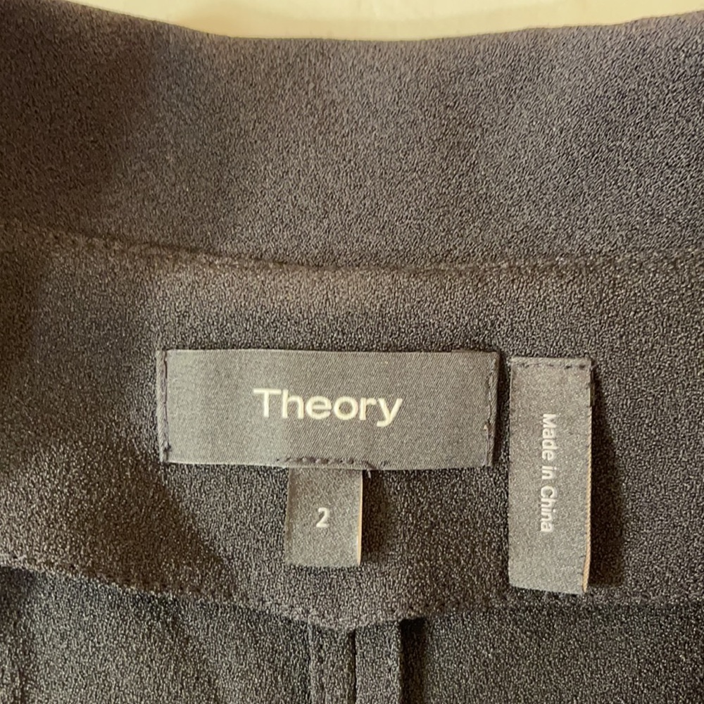 Theory Black V-neck Casual Mini Shirt Dress 2 - Picture 7 of 10
